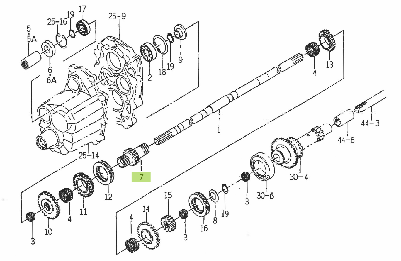 Ax-pinion tubular Iseki 1675-205-007-00