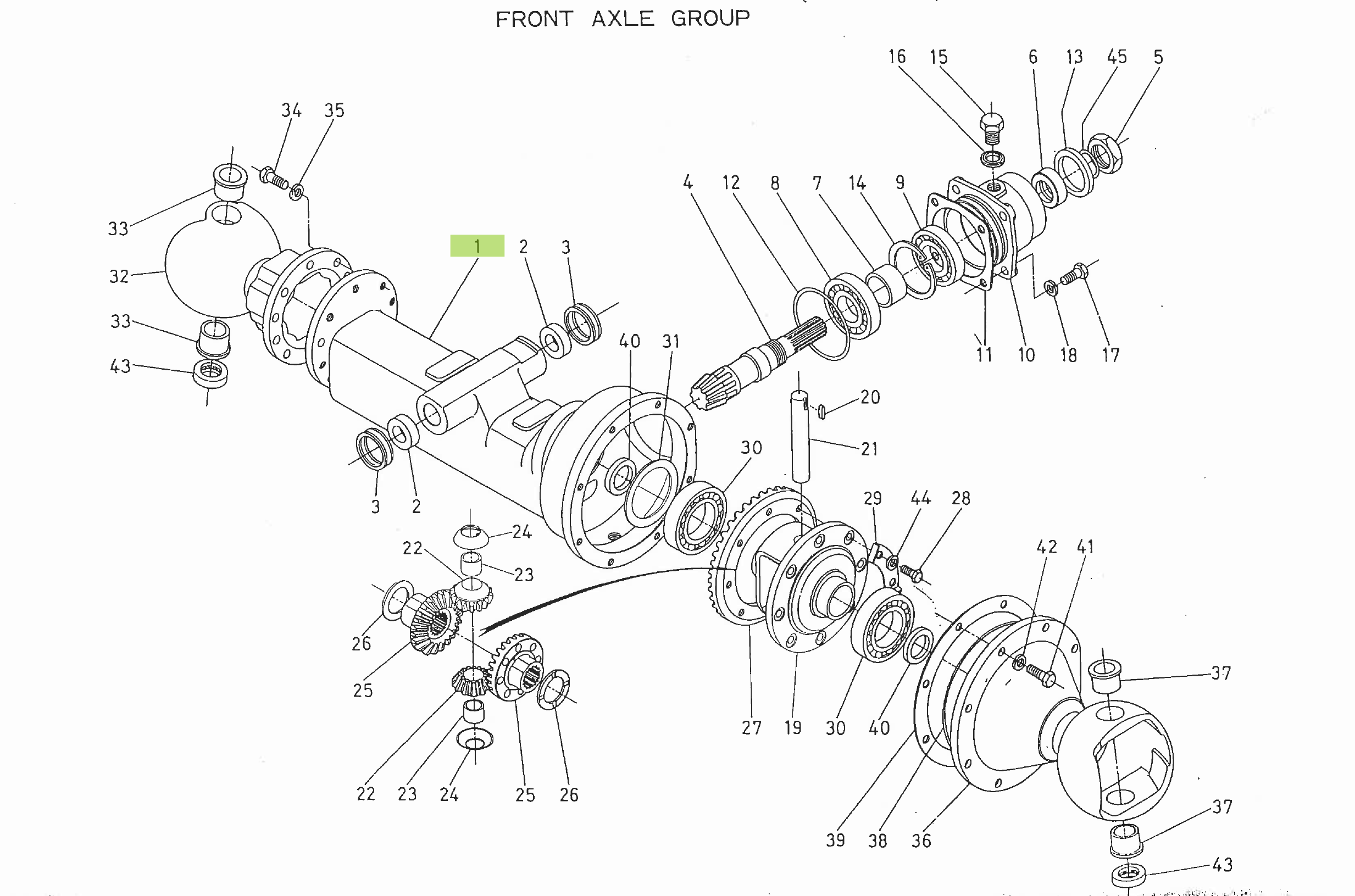 Ax punte față 4x4 Kubota 34160-43112
