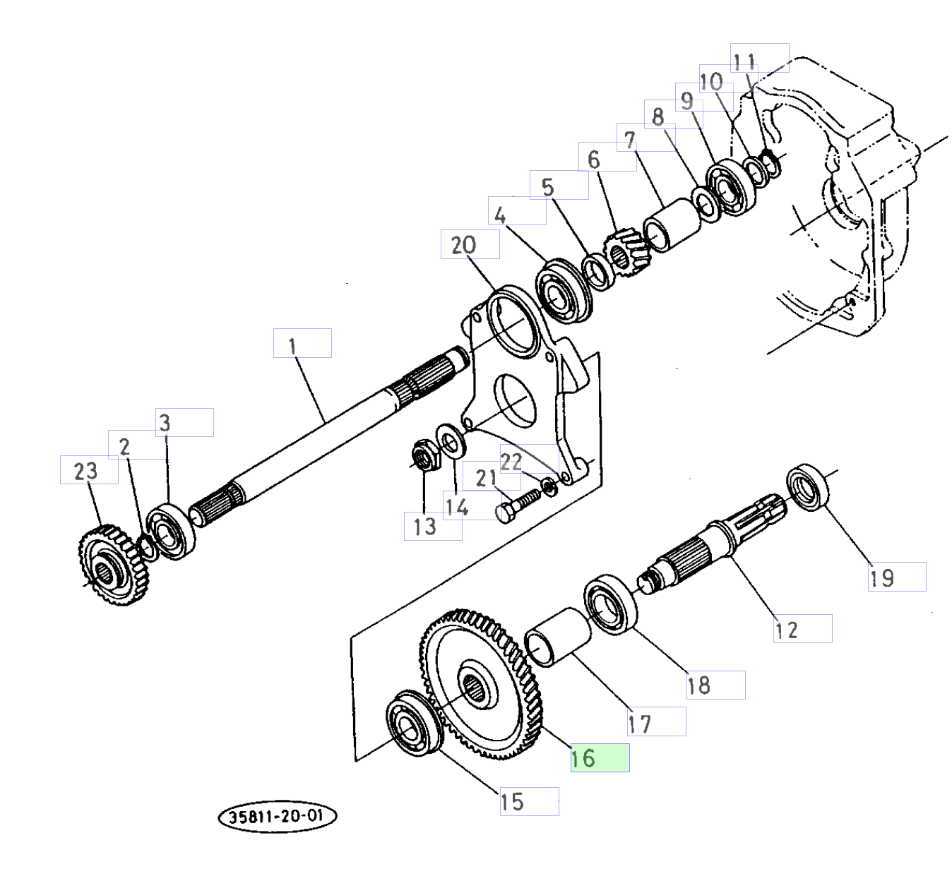 Roată dințată cilindrică 65 dinți Kubota 35450-80150