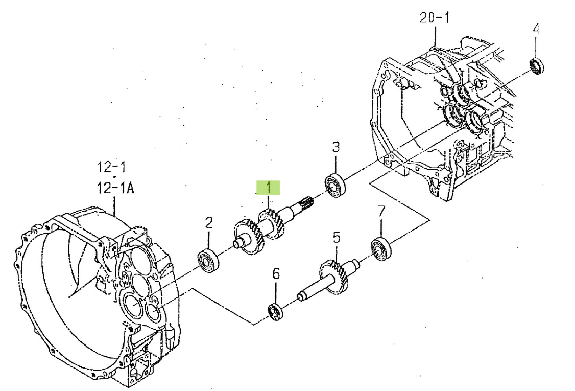 Ax pinion 22-26 dinți Iseki 1716-127-008-10