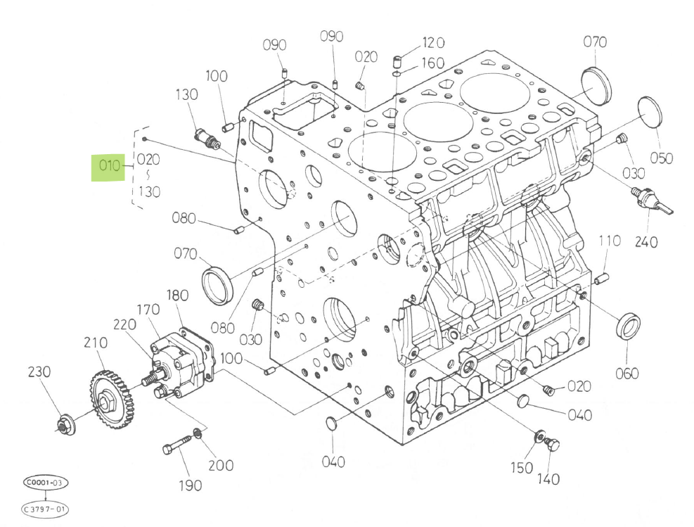 Bloc Motor Kubota 17331-01010