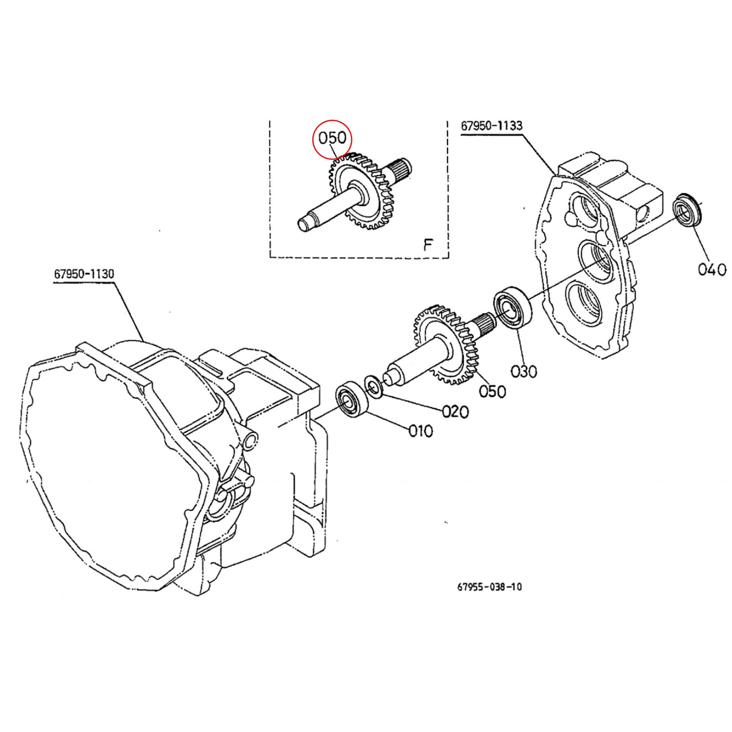 Ax pinion 33 dinți Kubota 6A000-76310