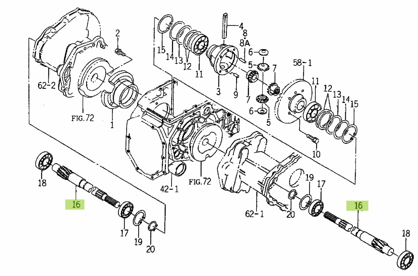 Ax planetar canelat 15 dinți Iseki 1618-304-001-00