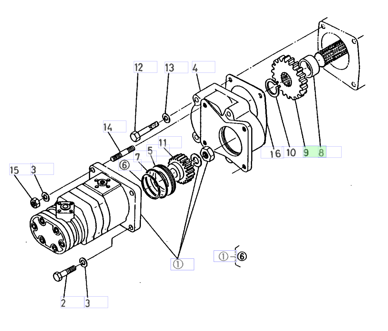 Pinion 26 dinți Kubota 36200-82270