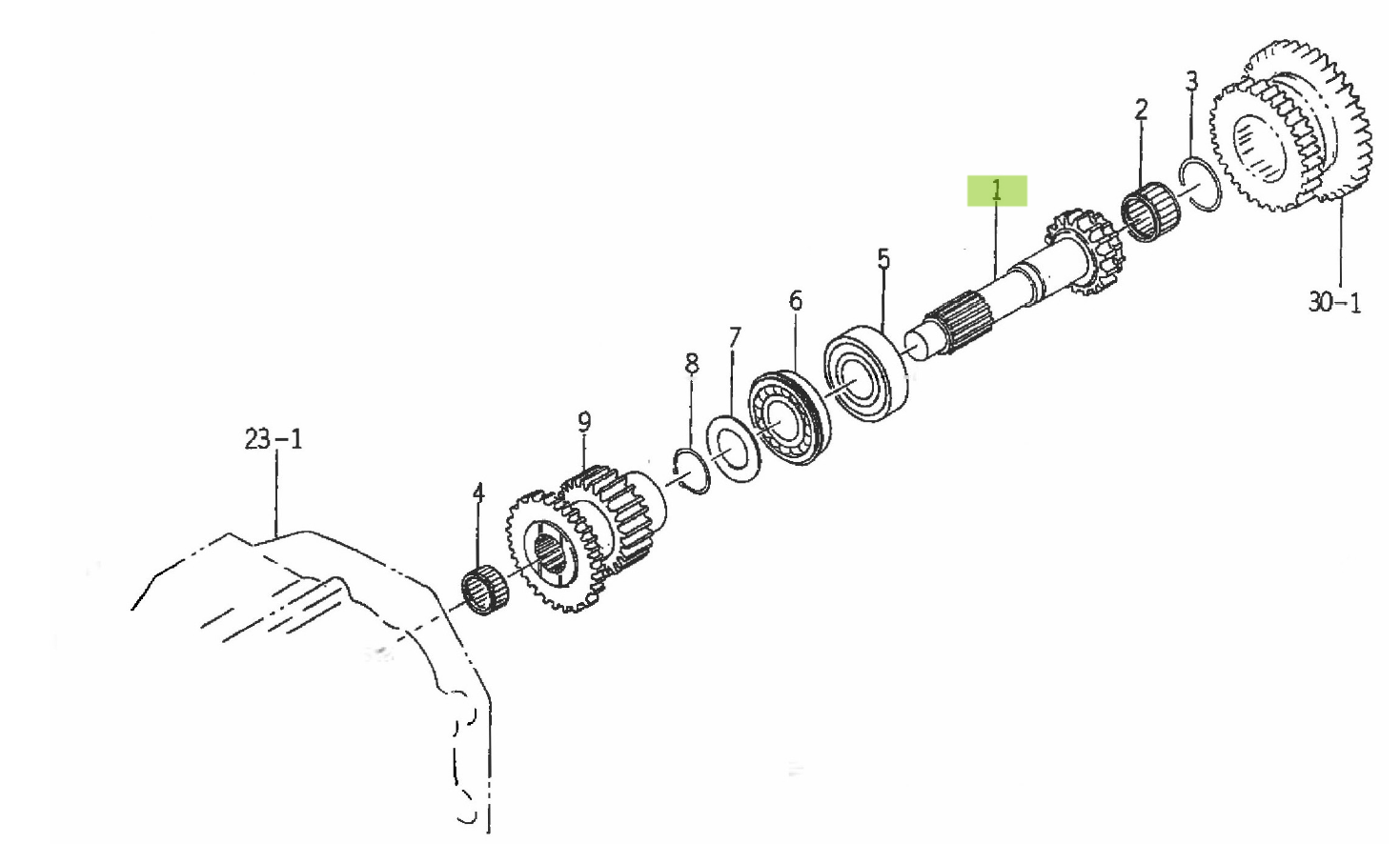 Ax-pinion 18 dinți Iseki 1617-206-001-00
