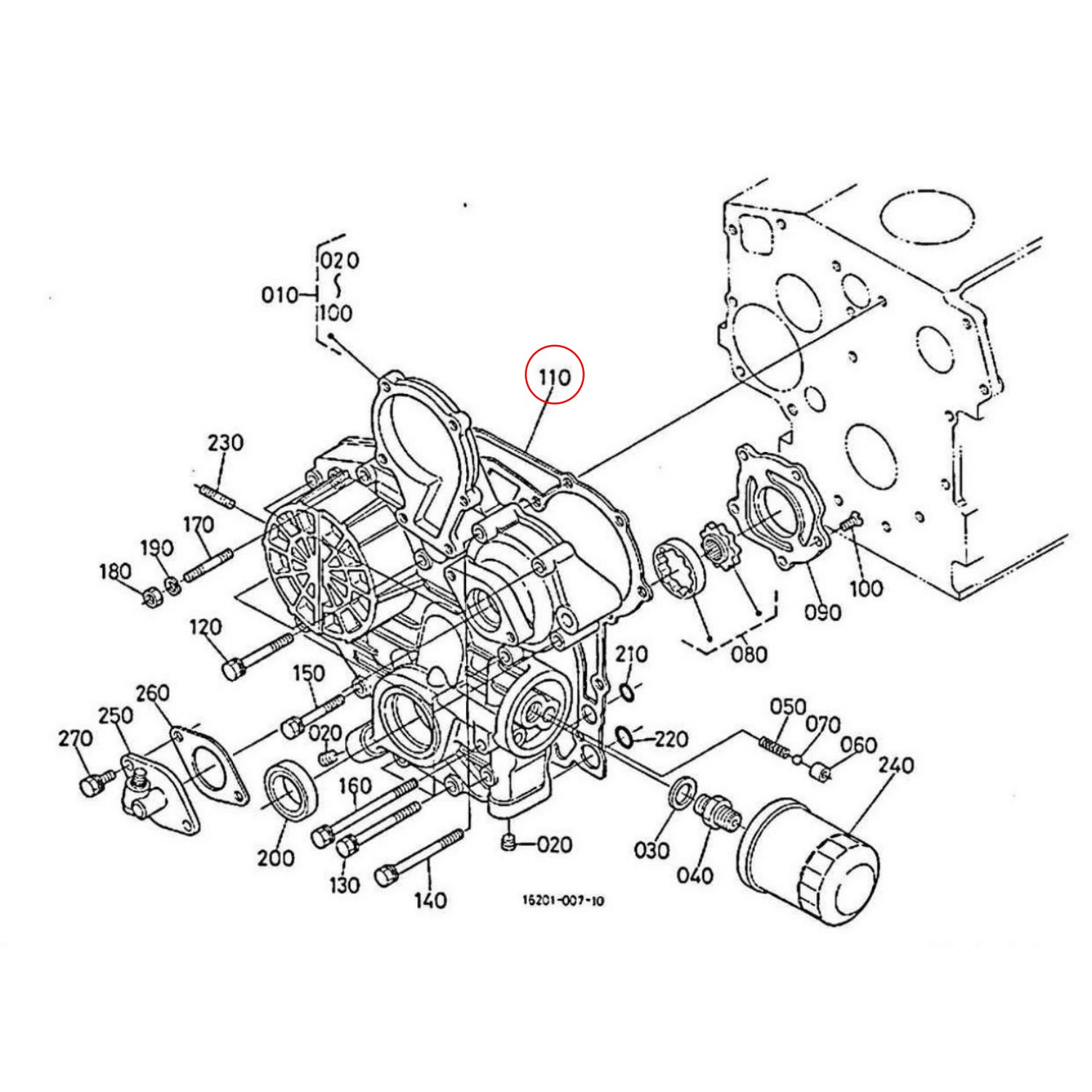 Kubota Garnitură carter cutie de viteze 16299-04130