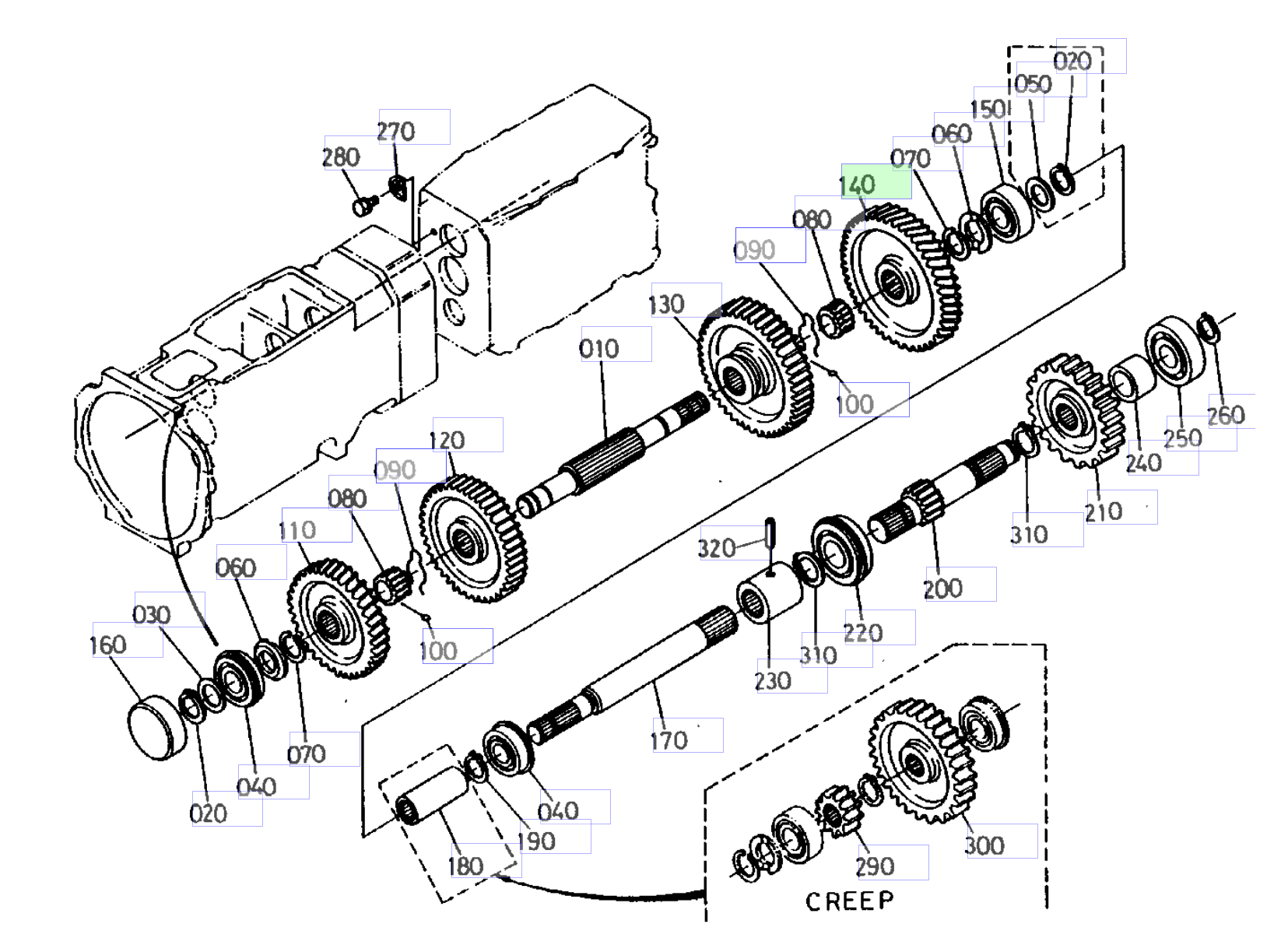 Pinion 45 dinți Kubota 37150-21740