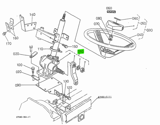 Ansamblu Direcție Manuală Kubota 67980-41100