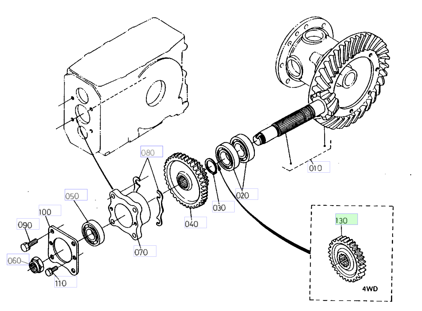 Roată dințată 32 dinți Kubota 37770-44150