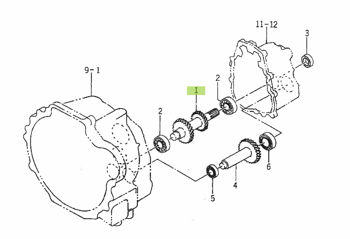 Ax-pinion 22-26 dinți Iseki 1614-127-001-10