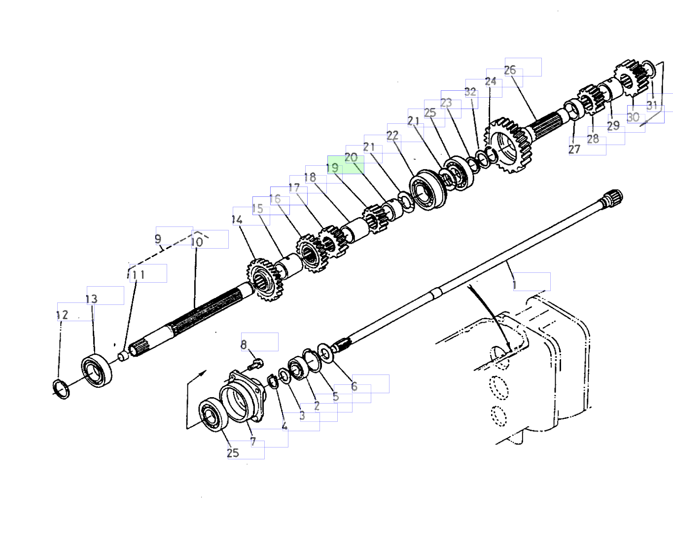 Roată dințată PTO 18 dinți Kubota 36730-28210