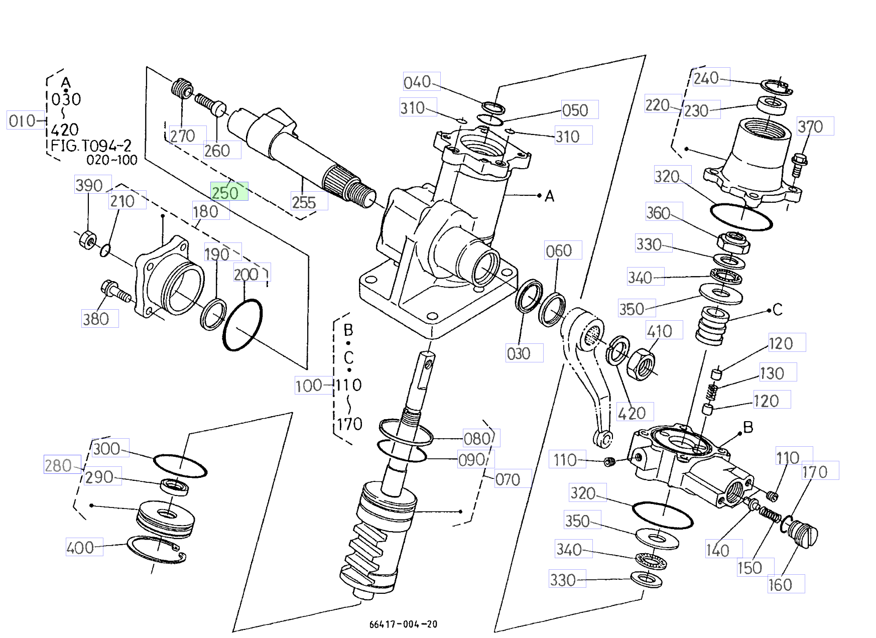 Ansamblu ax-sector Kubota 37410-66600