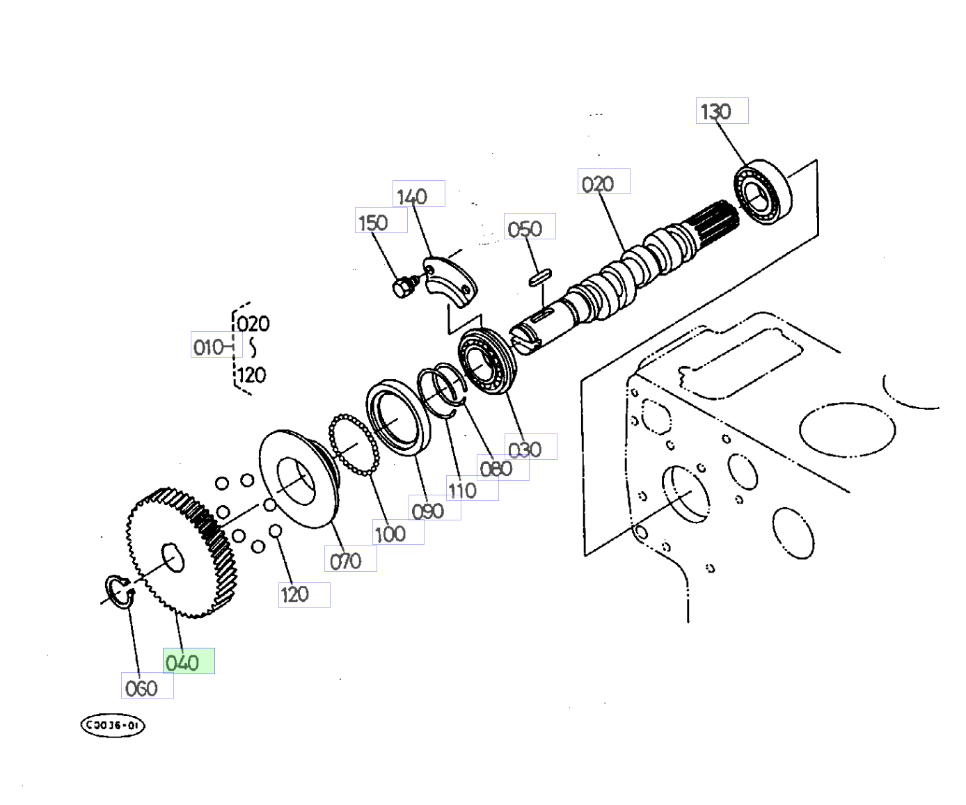 Roată dințată pompă de injecție Kubota 15611-51150