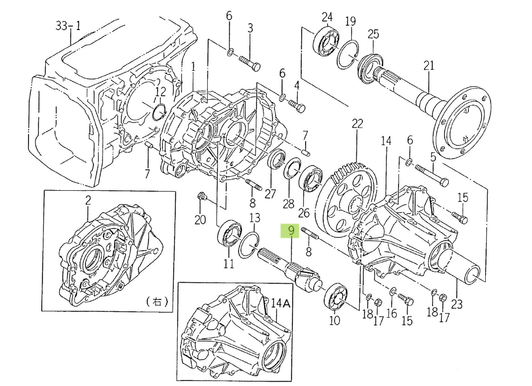 Ax pinion 10 dinți Iseki 1650-306-003-00