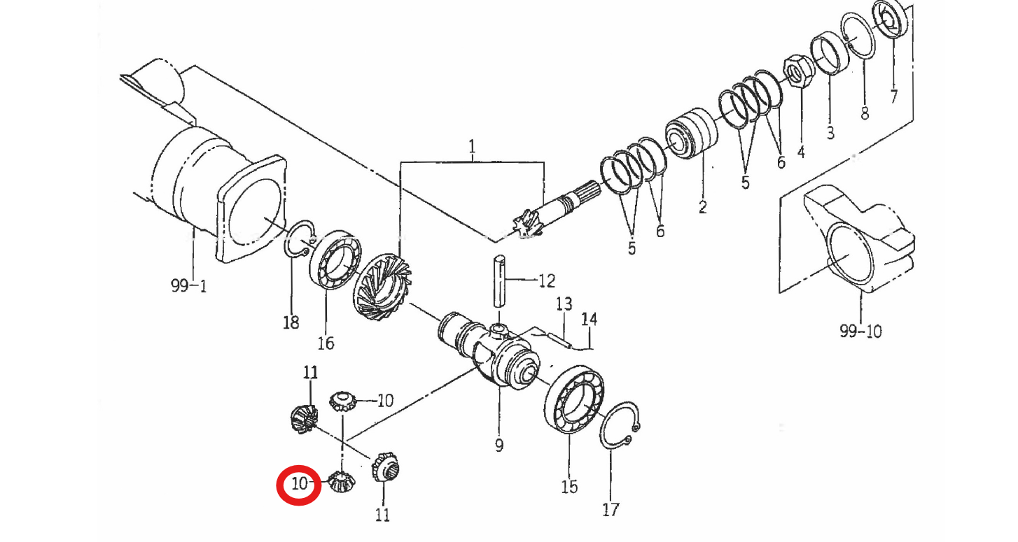 Pinion diferențial 11 dinți: 1614-432-003-00