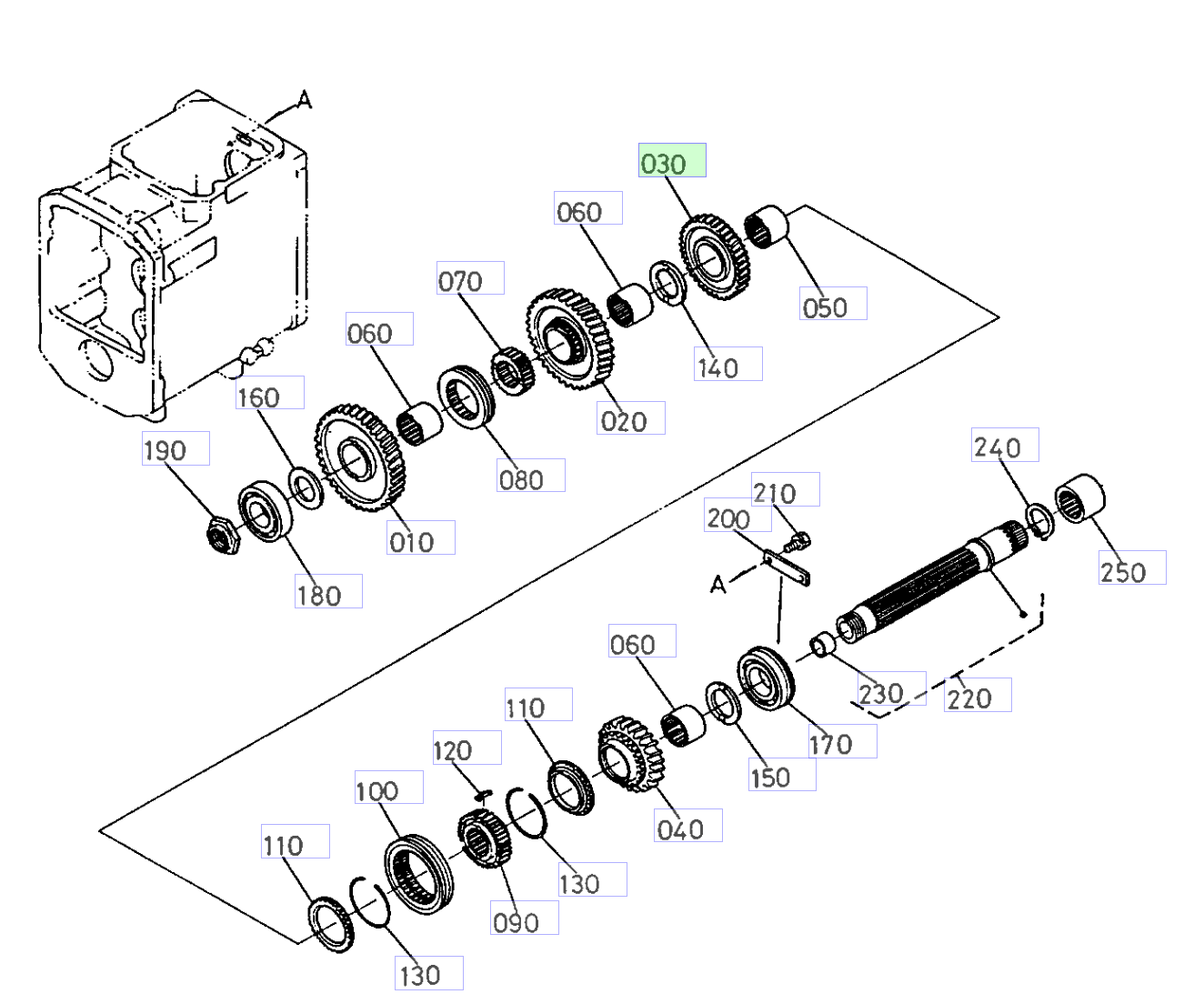Pinion 30 dinți Kubota 32530-21720