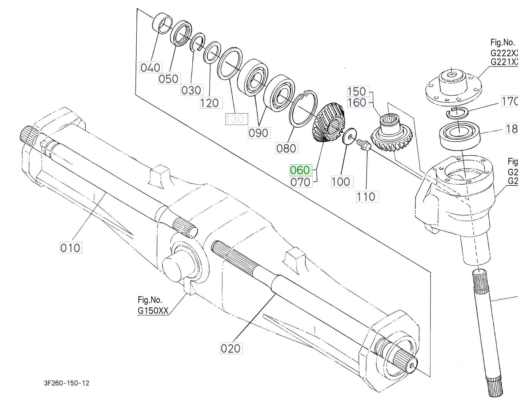 Roată dințată 15 dinți dreapta Kubota 3F290-43240