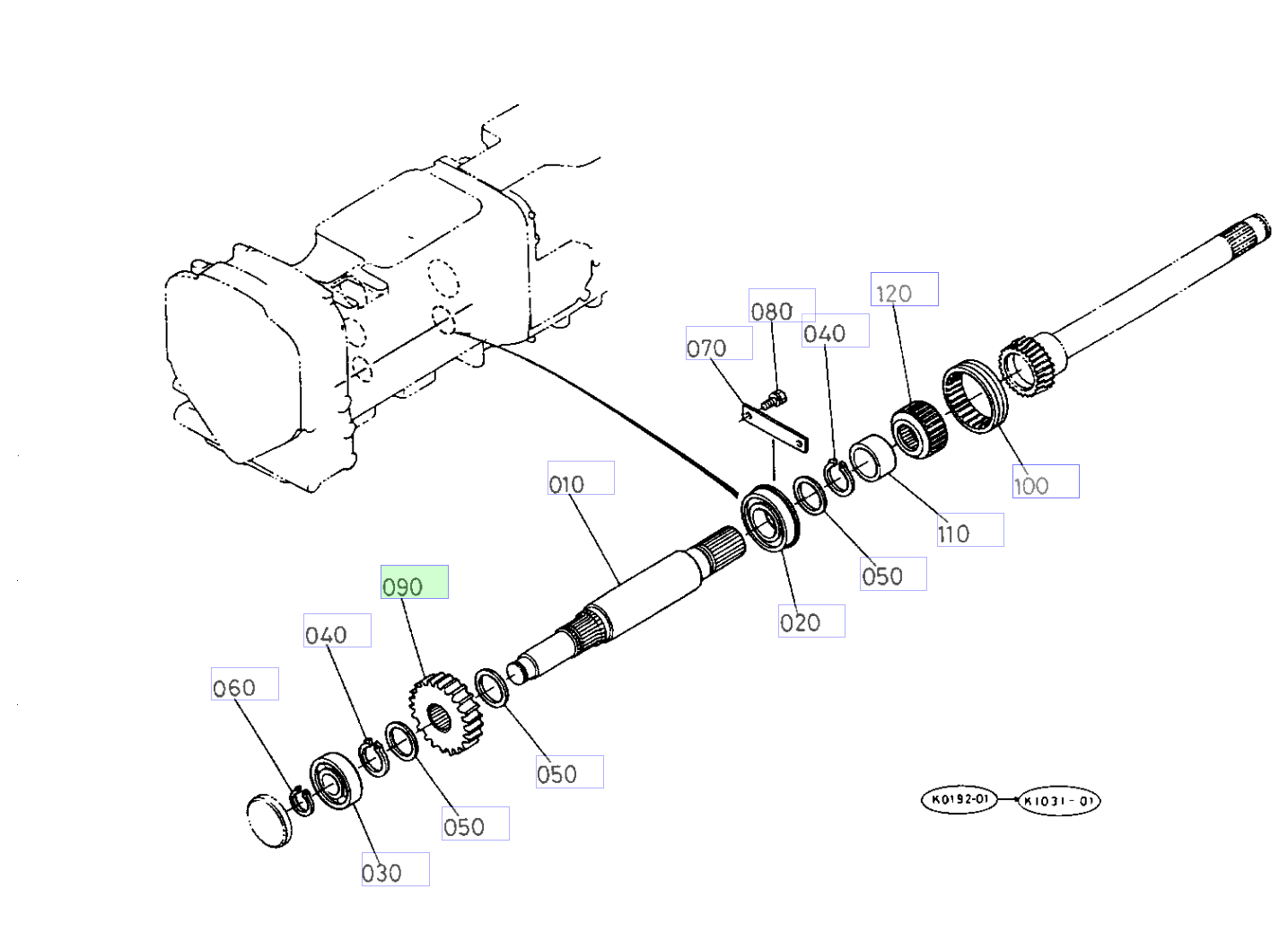 Roată dințată 22 dinți Kubota 35593-41220