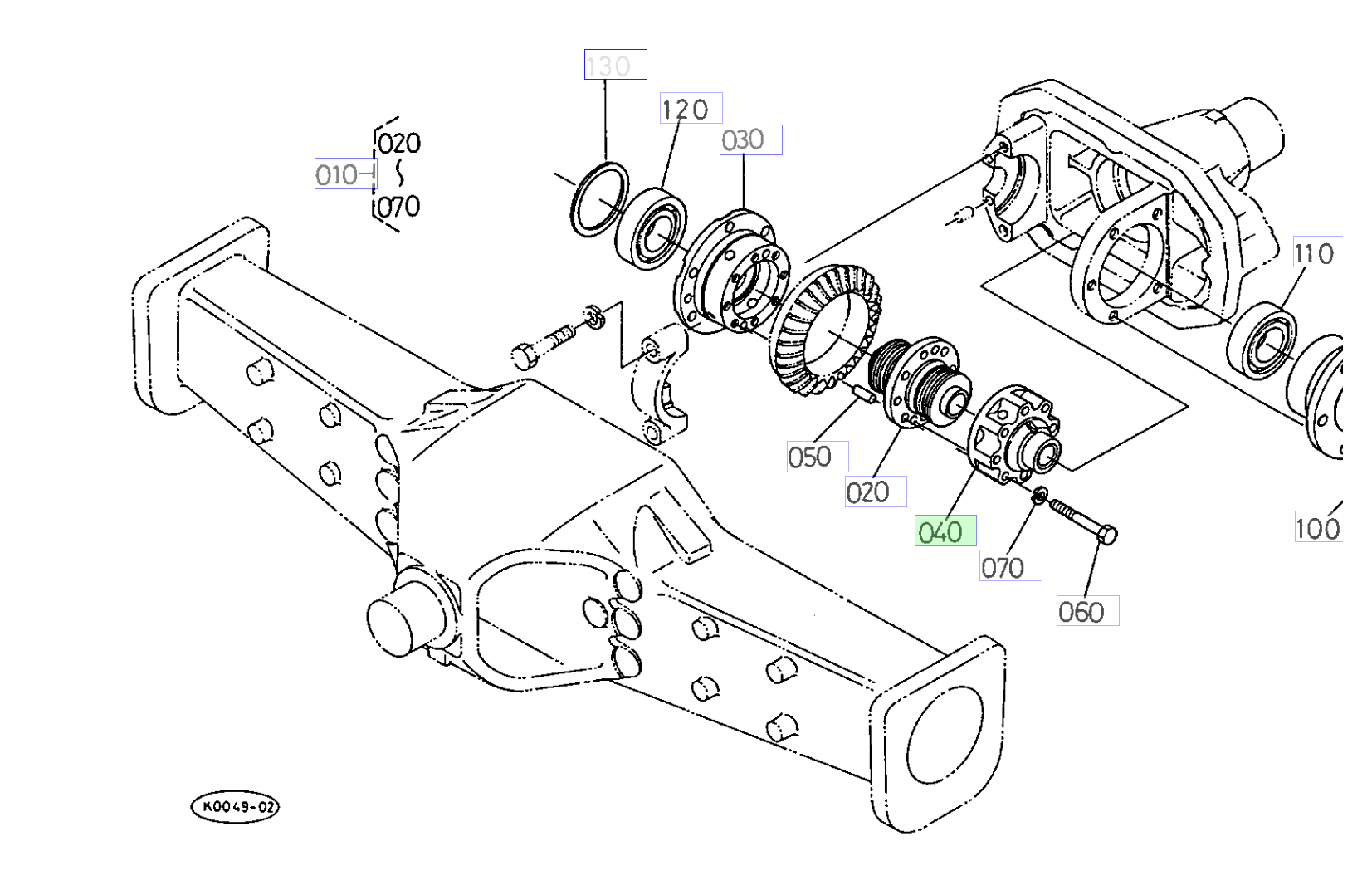 Carcasă diferențial Kubota 35533-43130