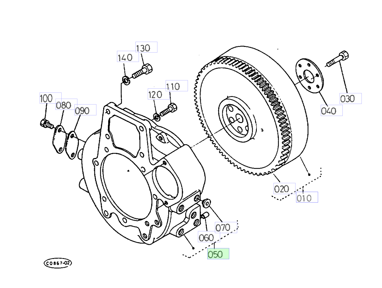 Carcasă volantă Kubota 17355-04600