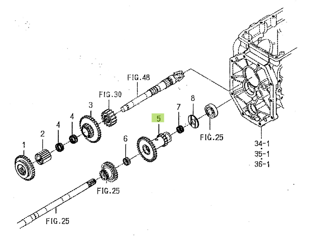 Ax pinion 34-15 dinți Iseki 1716-208-001-00
