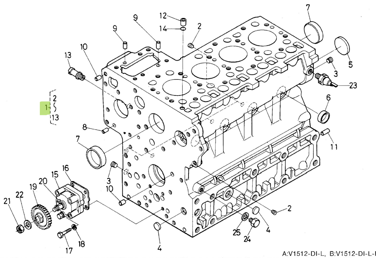 Bloc Motor Kubota 17345-01010
