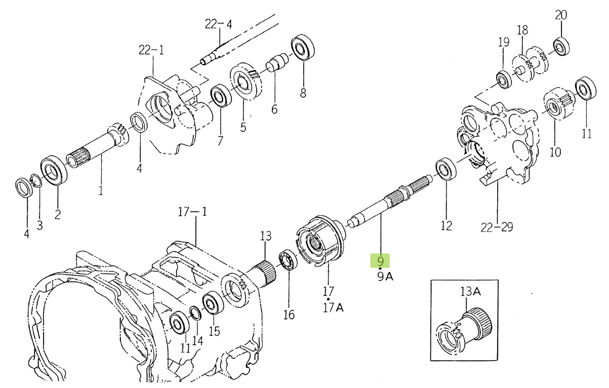 Ax ambreiaj PTO Iseki 1652-209-004-00