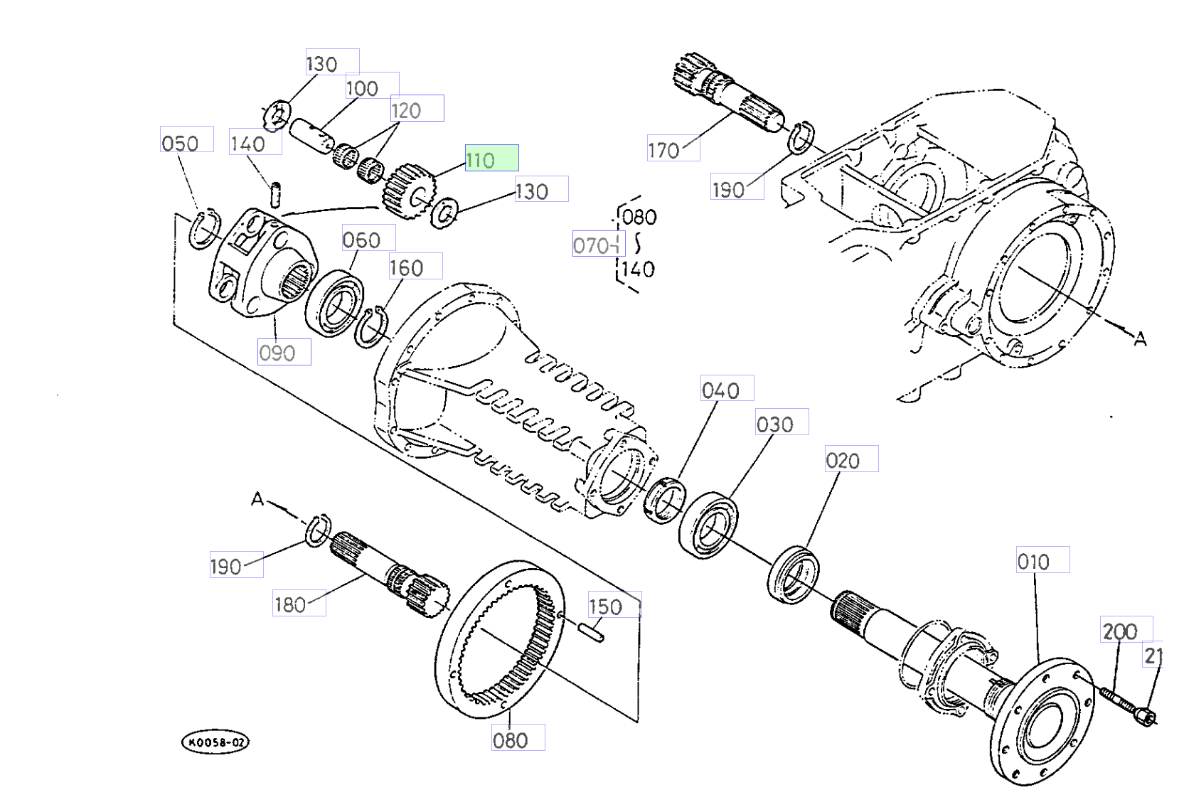 Roată dințată planetară Kubota 35788-48320