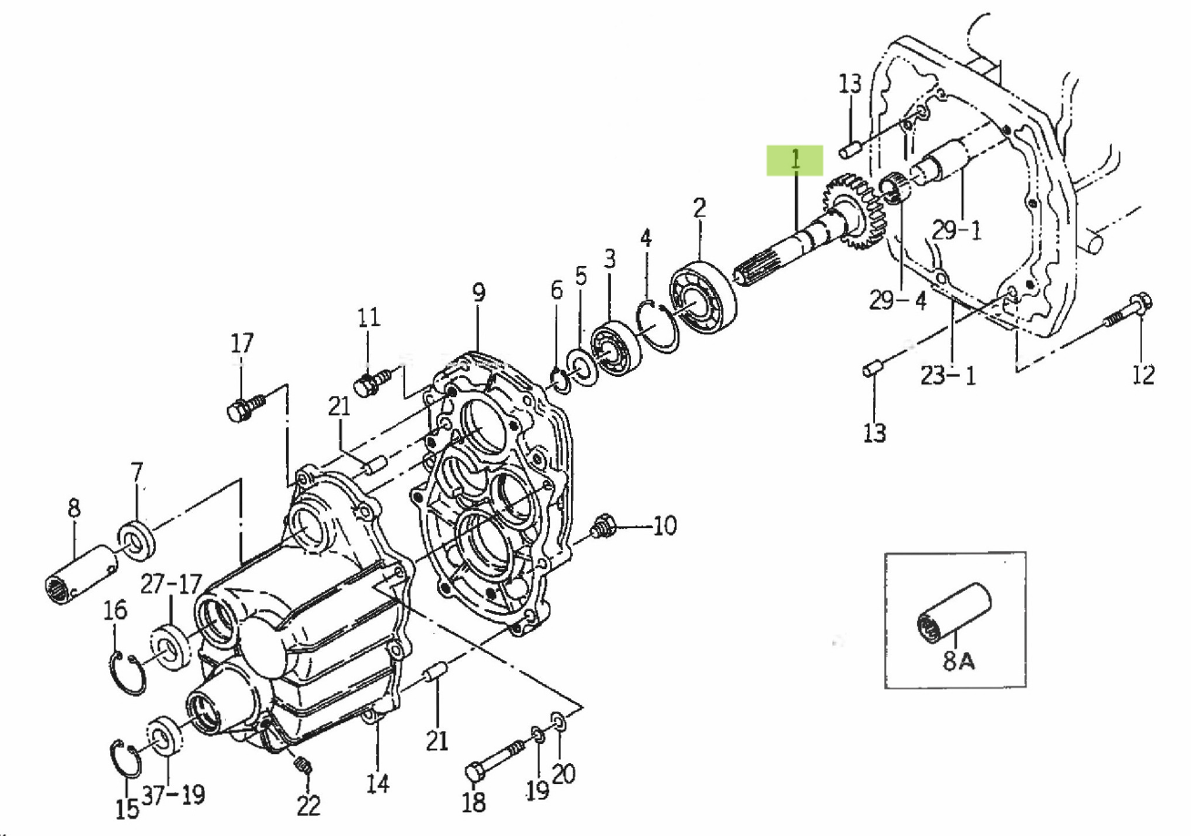 Ax-pinion 25 dinți Iseki 1678-203-001-00