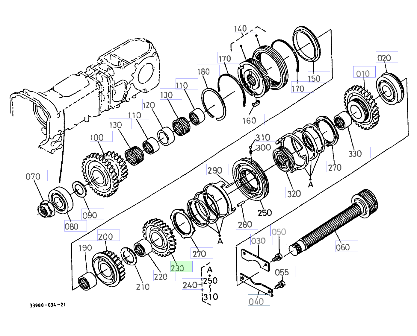Pinion 32 dinți Kubota 33966-28280