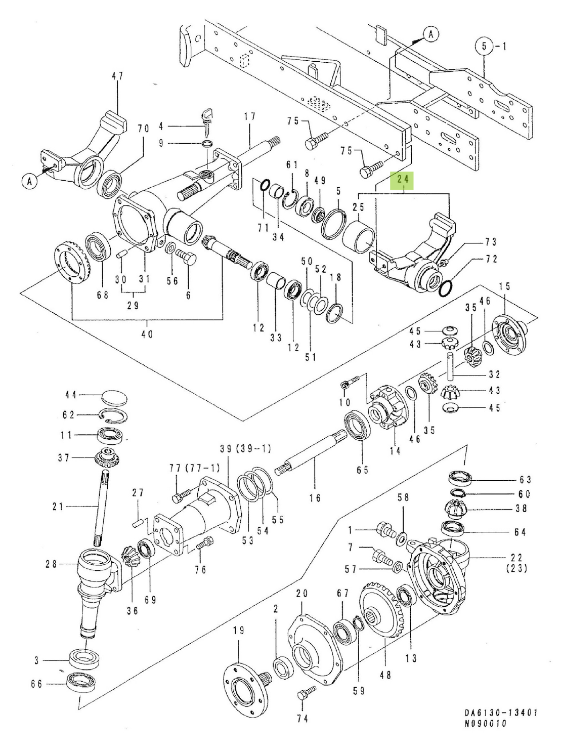Ansamblu suport spate Yanmar 1W3220-17010
