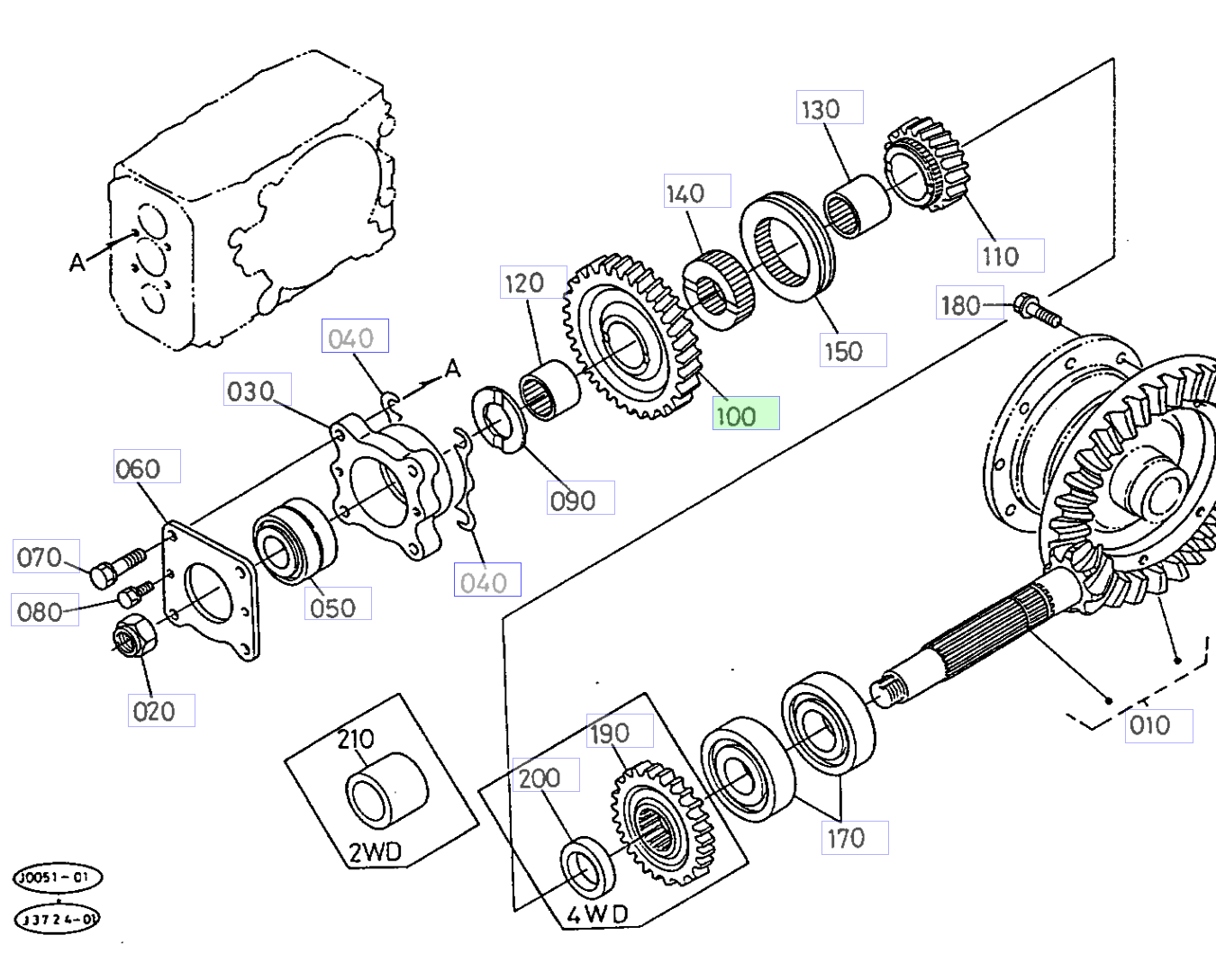Roată dințată 45 dinți Kubota 32430-22410