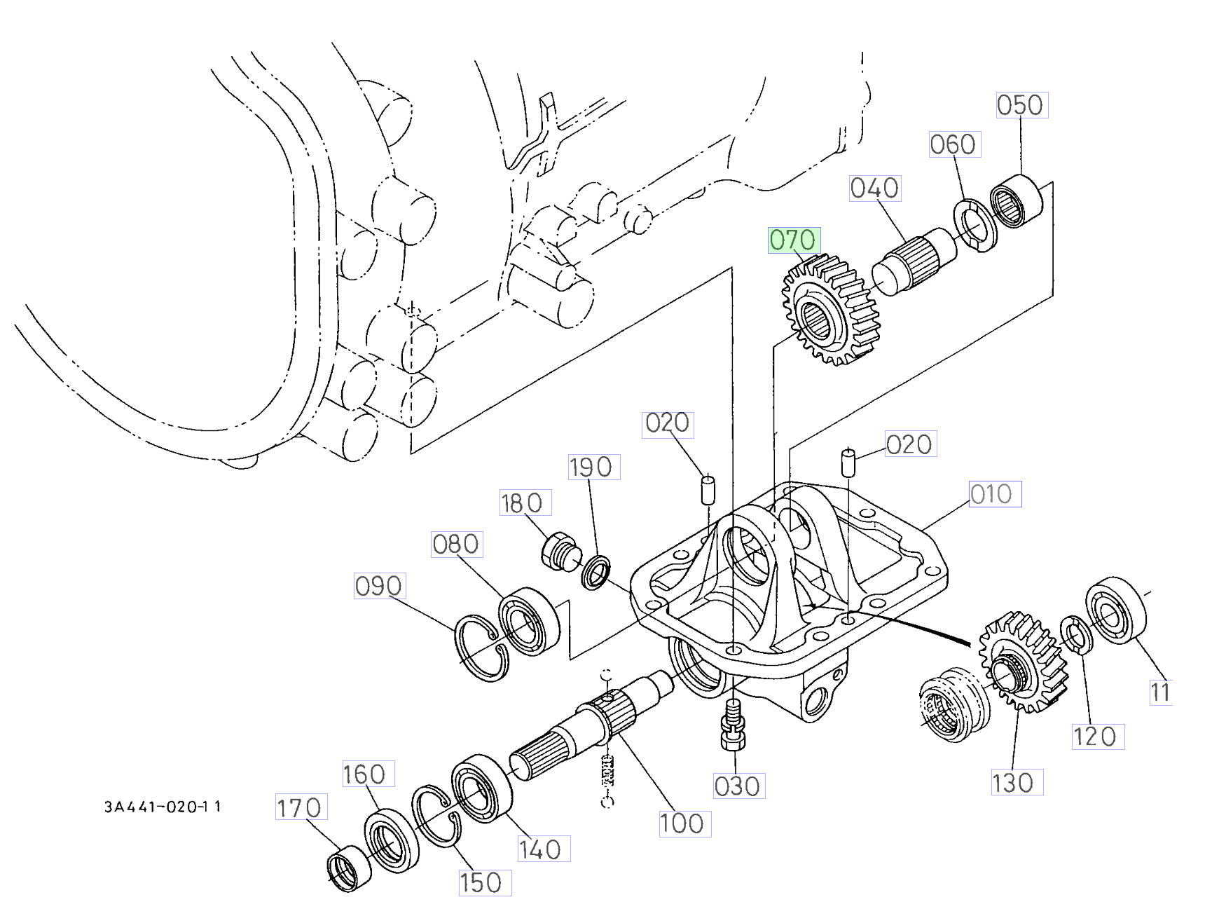 Roată dințată 25 dinți Kubota 3A021-41220