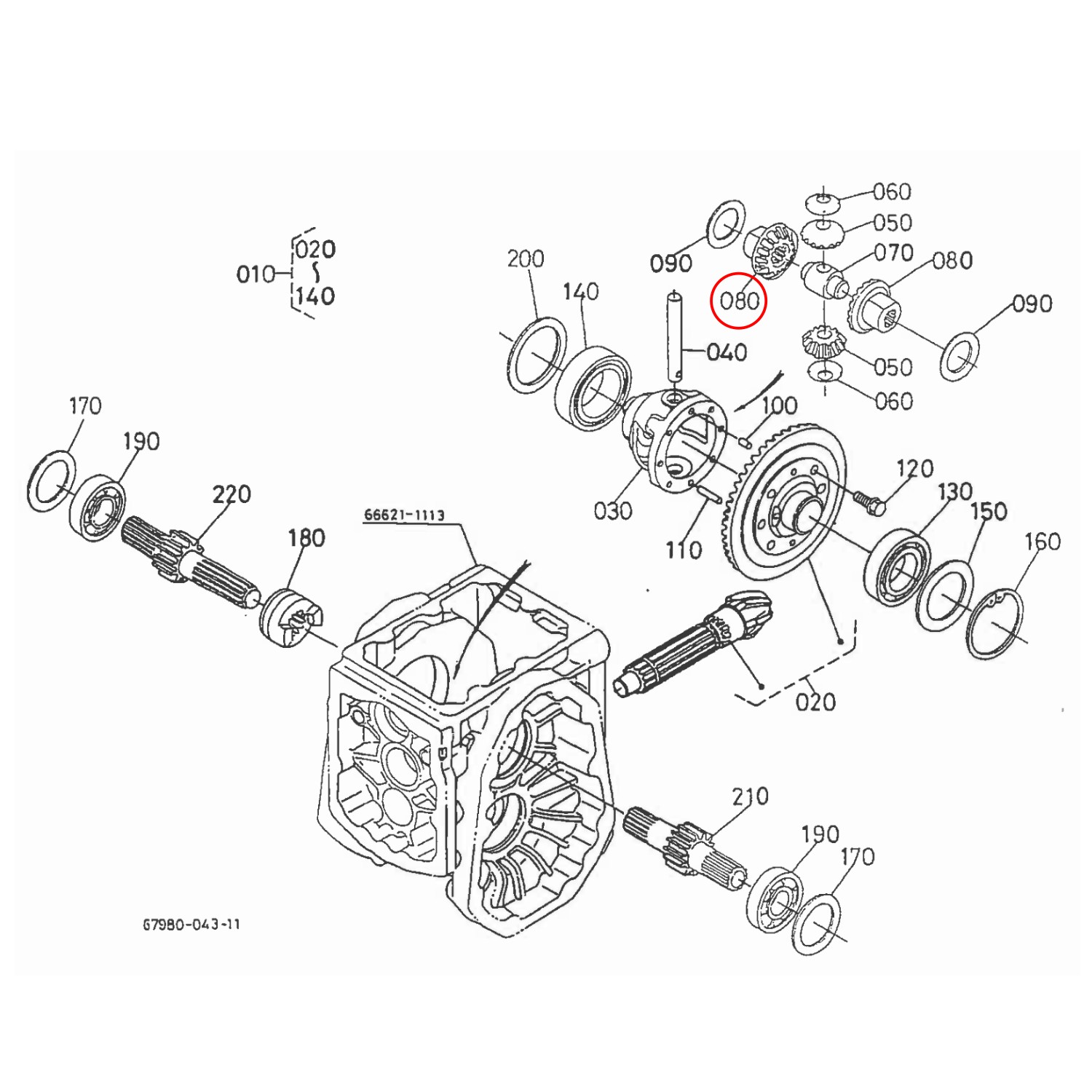 Kubota Pinion planetar 67211-15150