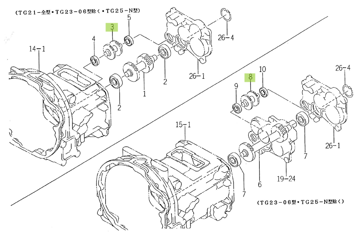 Ax pinion PTO 19 dinți Iseki 1650-209-003-00