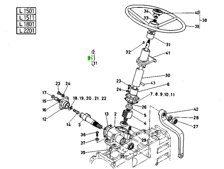 Ansamblu Direcție Manuală Kubota 34150-16100