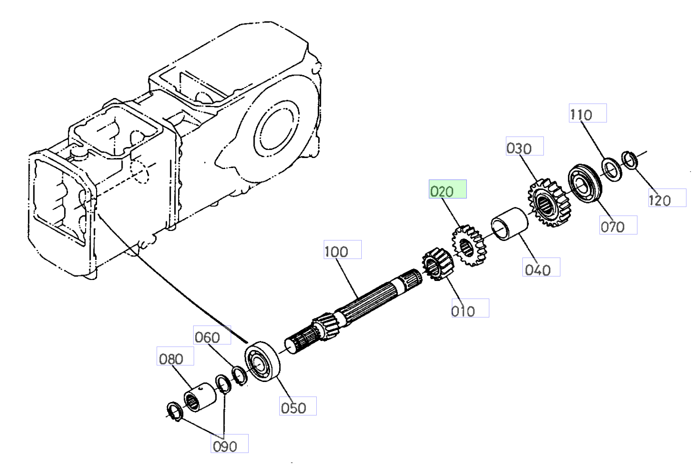 Pinion 18 dinți Kubota 32530-21530