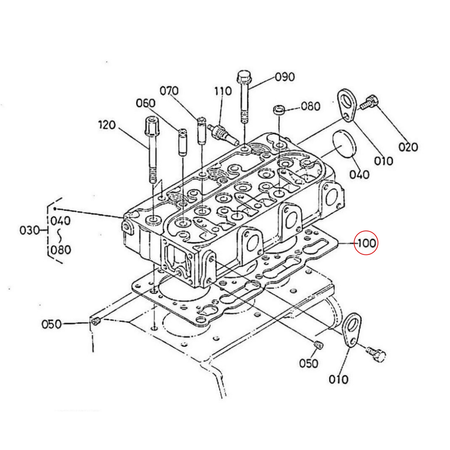 Kubota Garnitură chiulasă 16261-03310