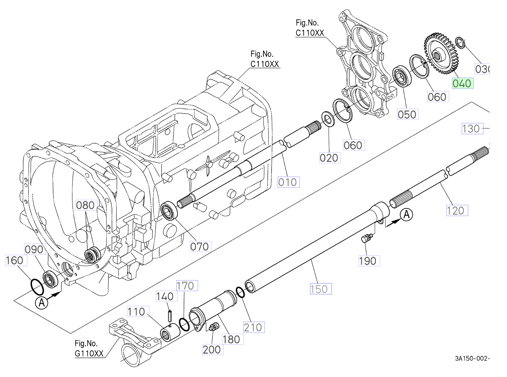 Pinion 36 dinți 4x4 Kubota 3A161-41230