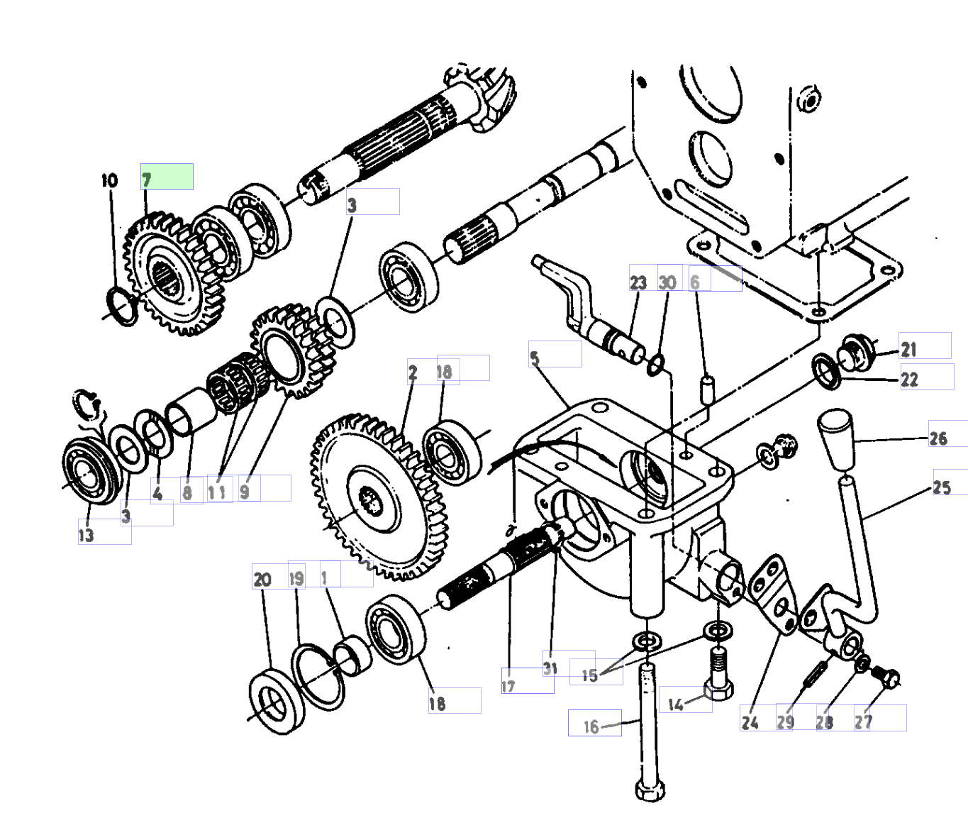 Roată dințată cilindrică 30 dinți Kubota 35220-44150