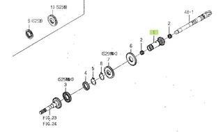 Ax pinion tubular 18 dinți Iseki 1716-206-001-10
