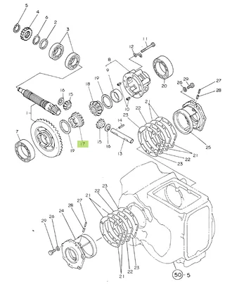 Pinion diferențial 16 dinți stânga Yanmar 194310-31500