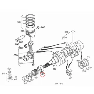Cuzinet palier -0.2mm Kubota 15861-23910