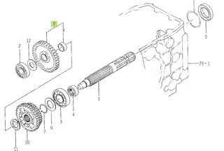 Pinion intermediar 44 dinți Iseki 1617-244-200-00