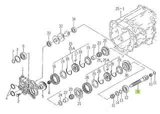 Ax pinion 13 dinți Iseki 1650-214-003-10