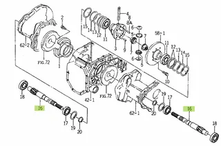 Ax planetar canelat 15 dinți Iseki 1618-304-001-00
