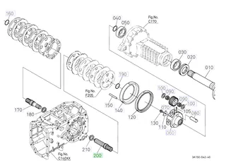 Ax-pinion frână stânga Kubota 3A151-48470