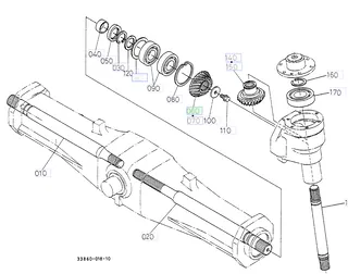 Pinion conic 15 dinți dreapta Kubota 33980-43240