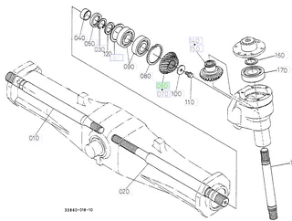Pinion conic 15 dinți dreapta Kubota 33980-43242