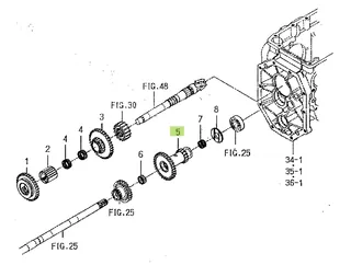 Ax pinion 34-15 dinți Iseki 1716-208-001-00